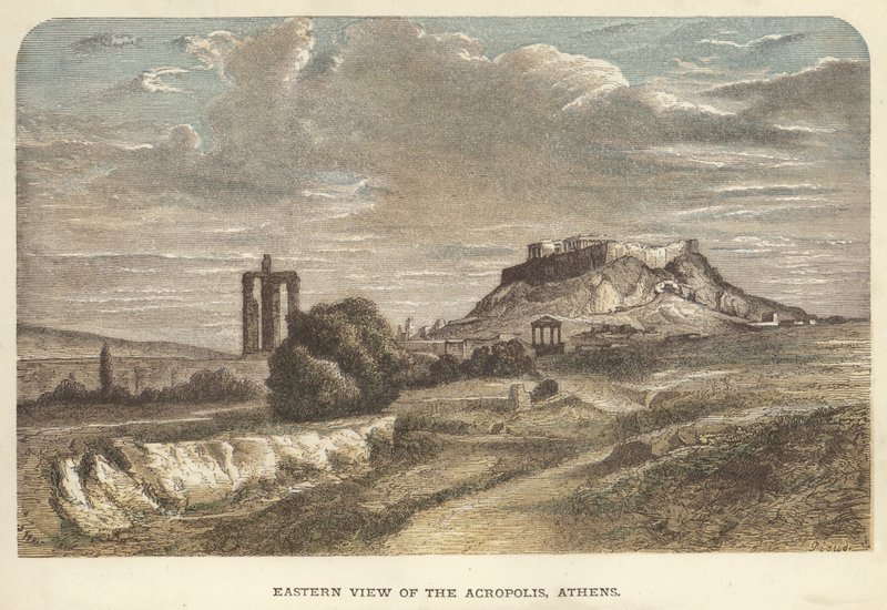Vista Oriental de la Acrópolis, Atenas de English School