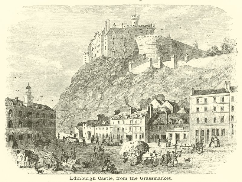 Castillo de Edimburgo, desde el Grassmarket de English School