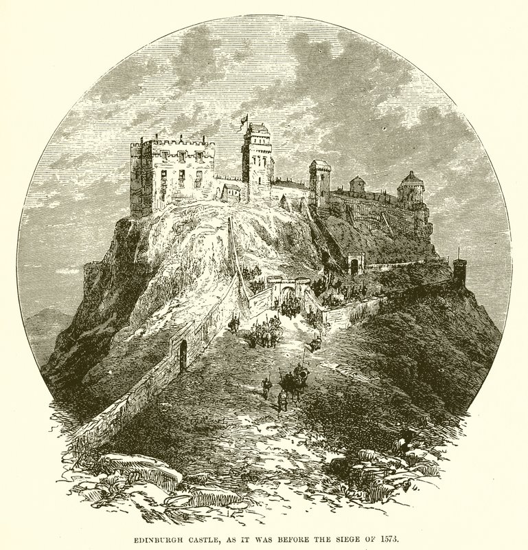 Castillo de Edimburgo, como era antes del sitio de 1573 de English School