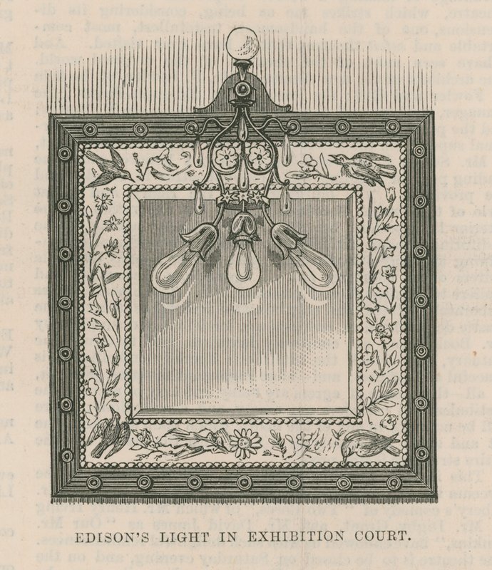 Luz de Edison en la Corte de Exposición de English School