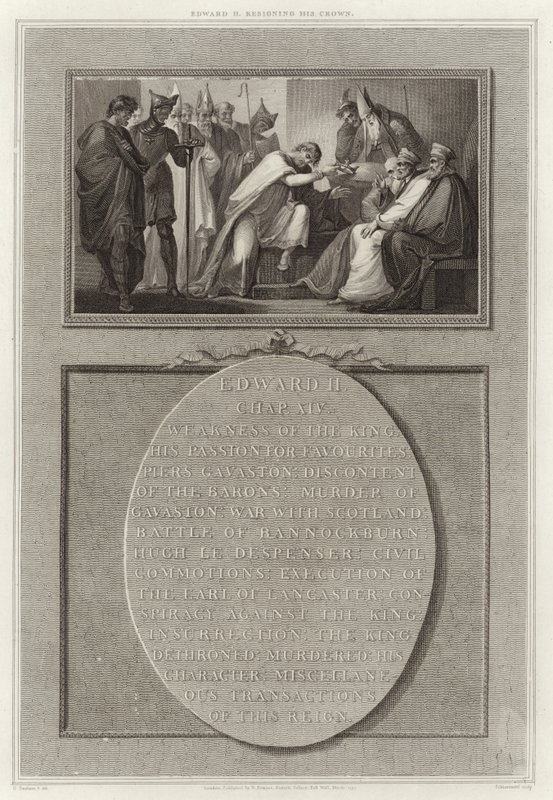 Eduardo II renunciando a su corona de English School