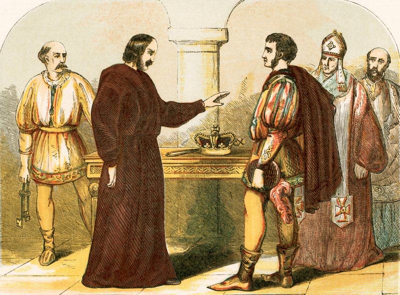 Eduardo II renunciando a su realeza de English School