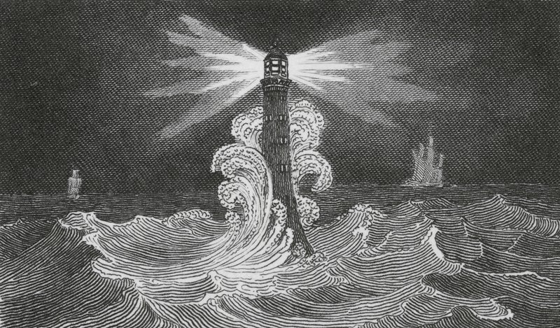 Faro de Edystone (grabado) de English School