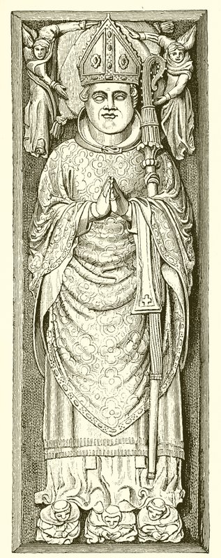 Efigie de William de Wykeham en su tumba en la Catedral de Winchester de English School