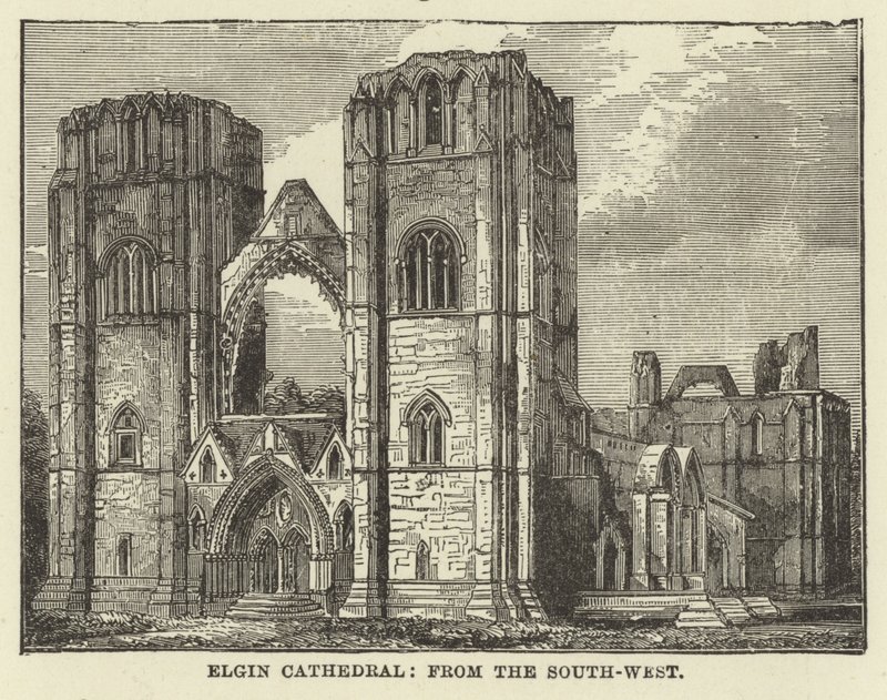 Catedral de Elgin, desde el suroeste de English School