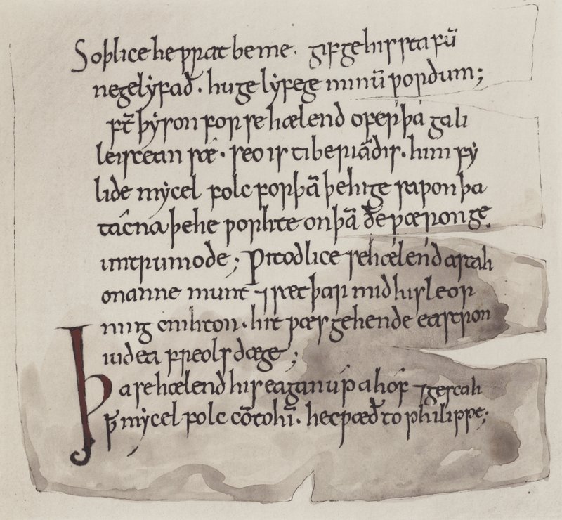 Inglés, anglosajón (litho) de English School