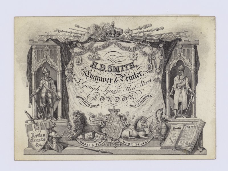 Grabador e impresor, H D Smith, tarjeta comercial de English School