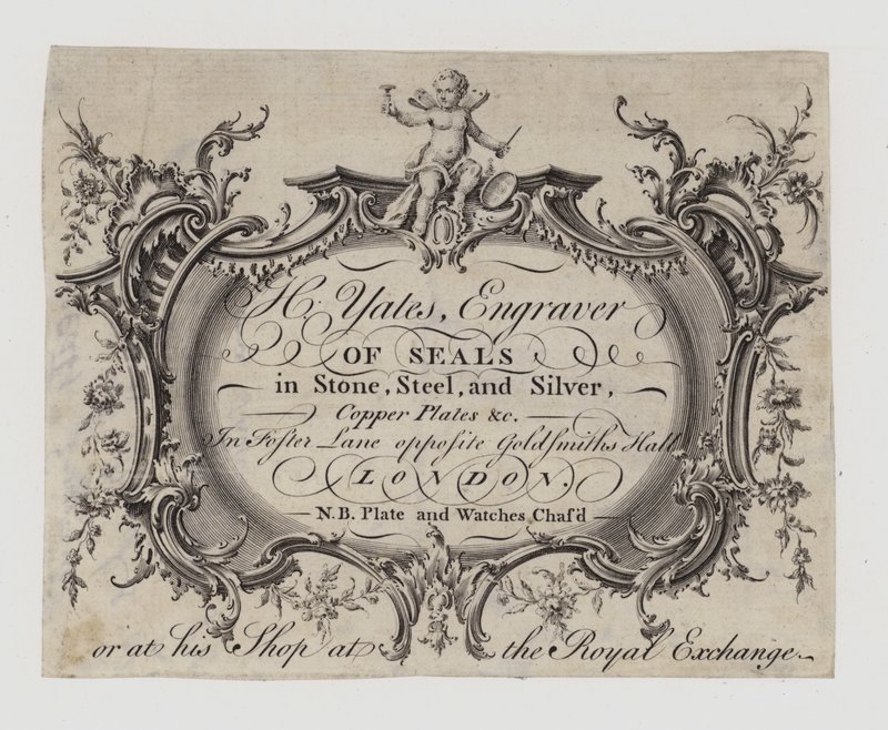Grabadores de sellos, H Yates, tarjeta comercial de English School