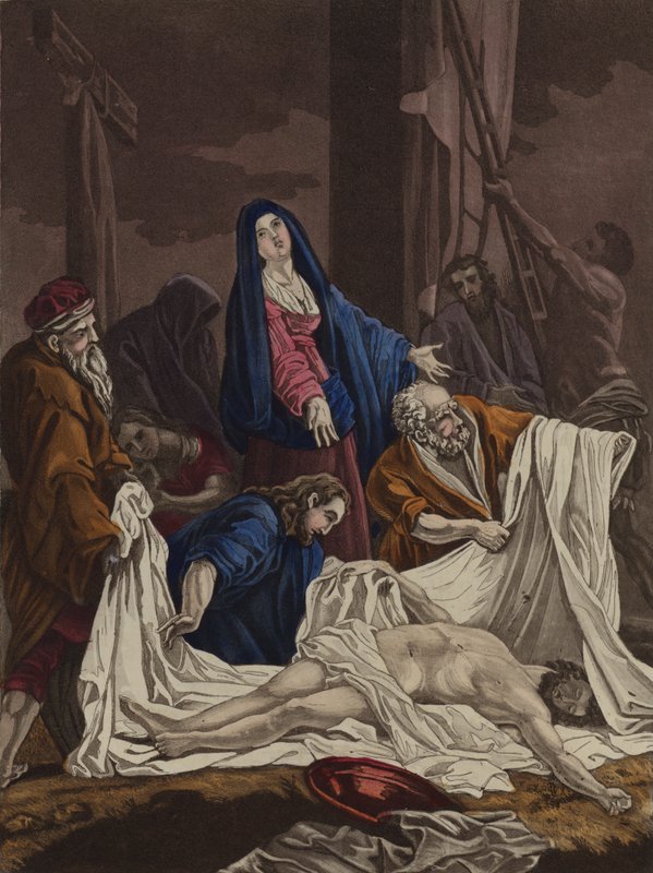 Entierro de Cristo (litografía en color) de English School