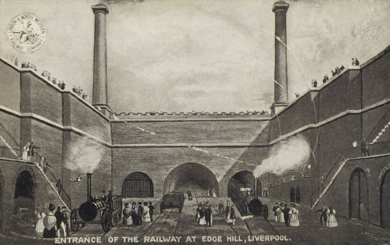 Entrada del Ferrocarril en Edge Hill, Liverpool de English School
