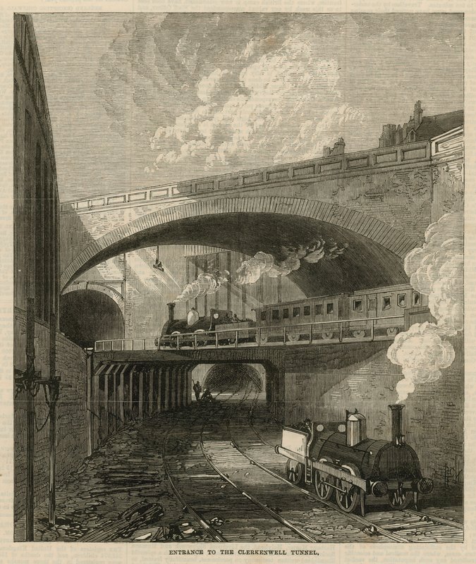 Entrada al túnel de Clerkenwell de English School