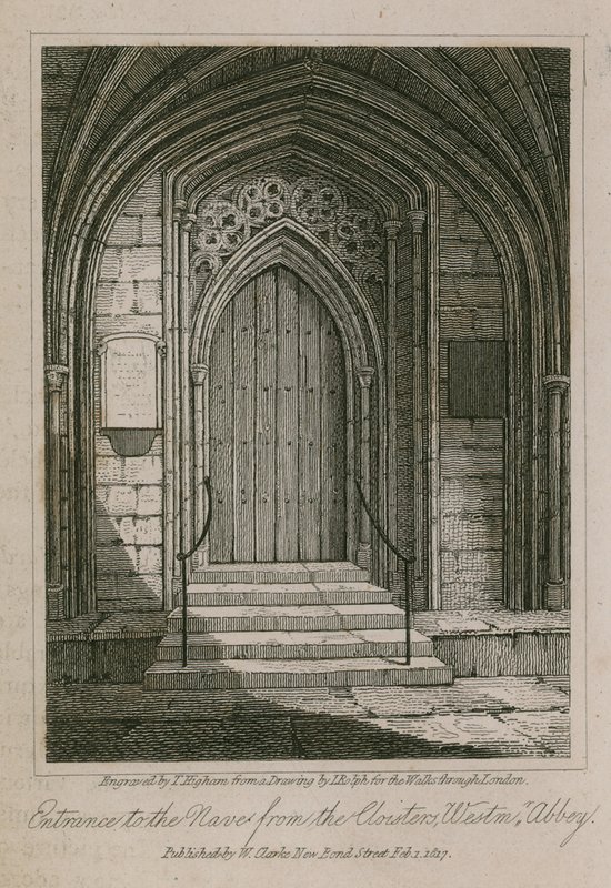 Entrada a la Nave desde los Claustros, Abadía de Westminster, Londres de English School