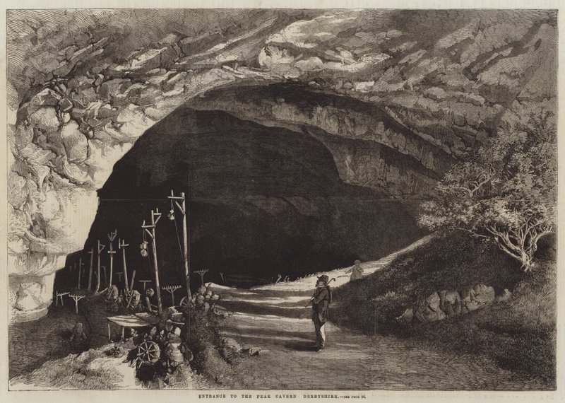 Entrada a la caverna Peak, Derbyshire de English School
