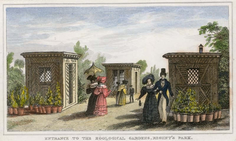 Entrada a los jardines zoológicos, Regents Park de English School