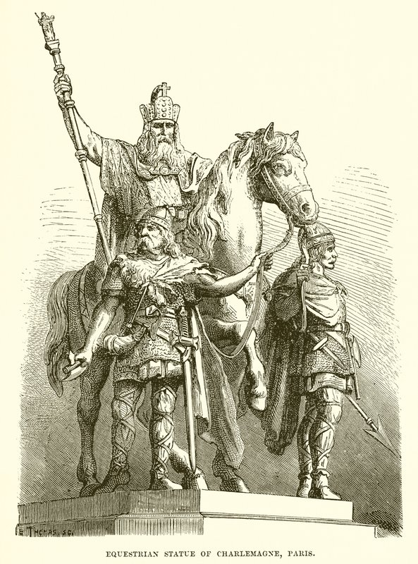 Estatua ecuestre de Carlomagno, París de English School
