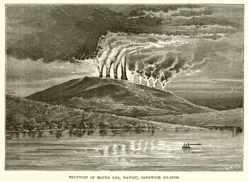 Erupción de Mauna Loa, Hawái, Islas Sandwich de English School