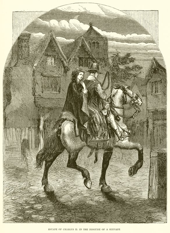 Escape de Carlos II disfrazado de sirviente de English School