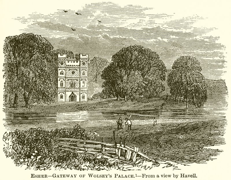 Esher--Puerta del Palacio de Wolsey de English School