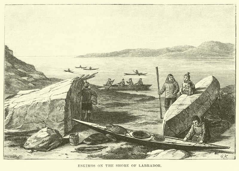 Esquimales en la costa de Labrador de English School