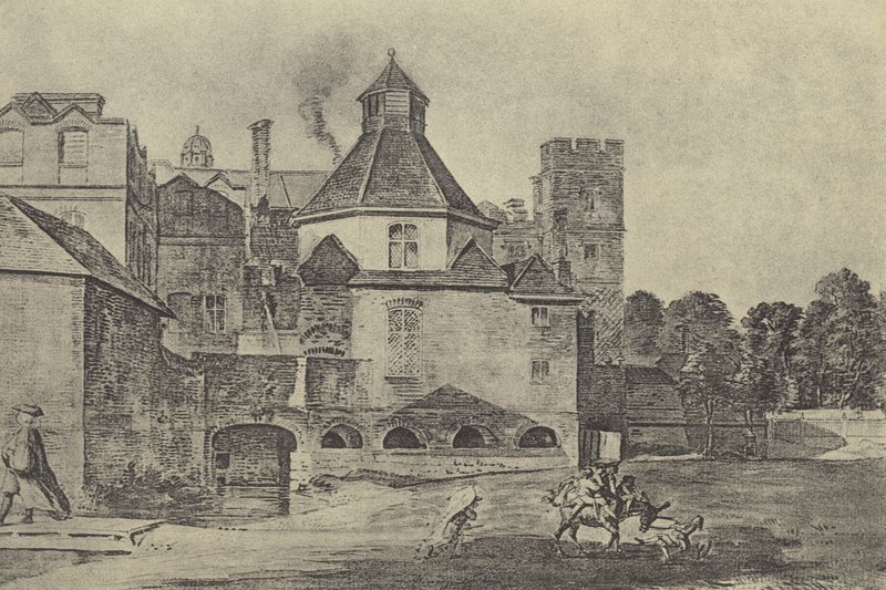 Cocina del colegio de Eton, c. 1780 (grabado) de English School