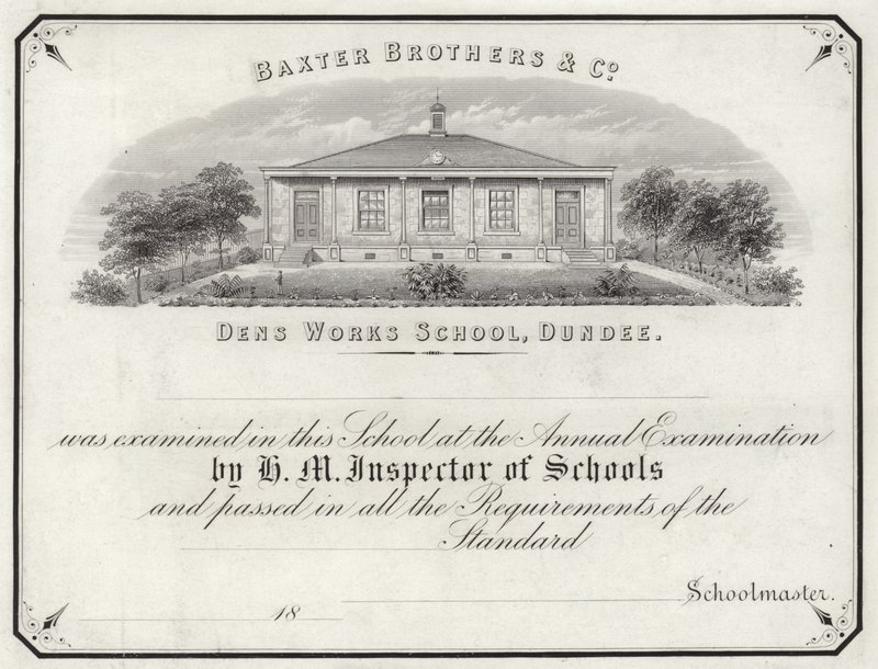 Certificado de examen de la Escuela Dens Works de English School