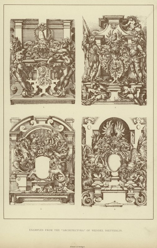 Ejemplos de la "Architectvra" de Wendel Dietterlin de English School