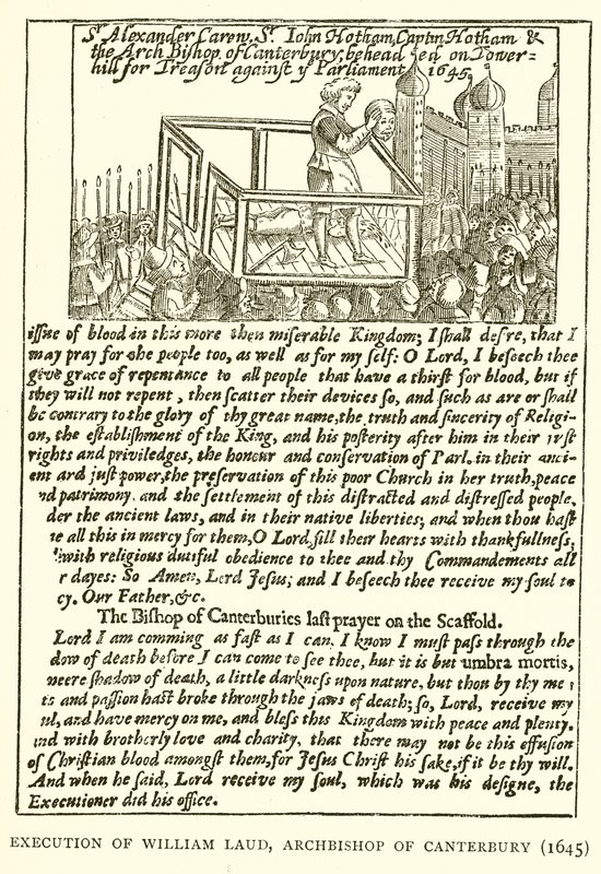 Ejecución de William Laud, Arzobispo de Canterbury (1645) de English School