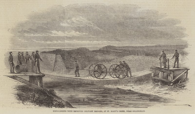 Experimentos con puentes militares mejorados, en St Mary