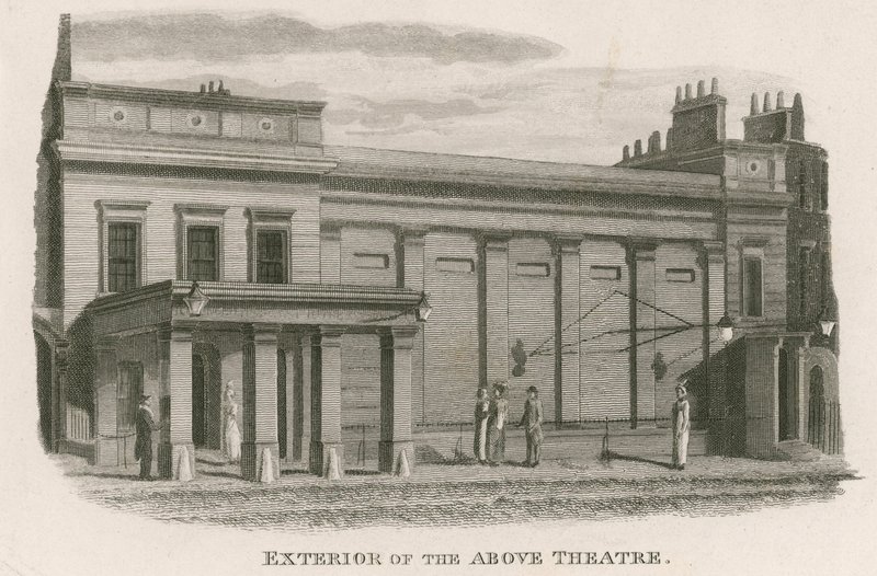 Exterior del Teatro Regency, Tottenham Street, Tottenham Court Road, Londres de English School