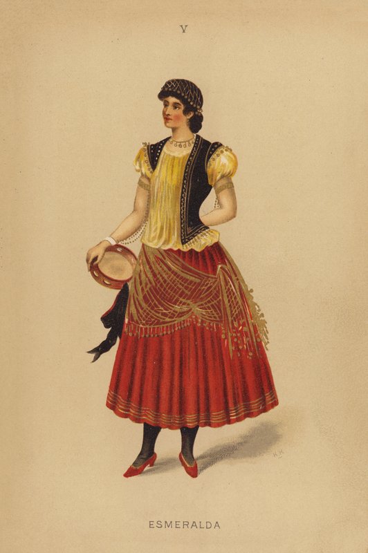 Disfraces: Esmeralda (litografía en color) de English School