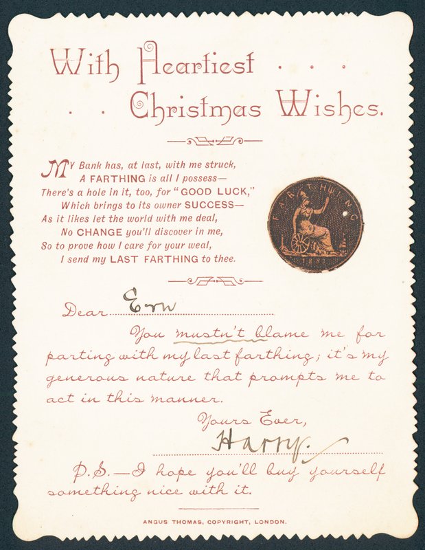 Moneda con agujero, Tarjeta de Navidad de English School