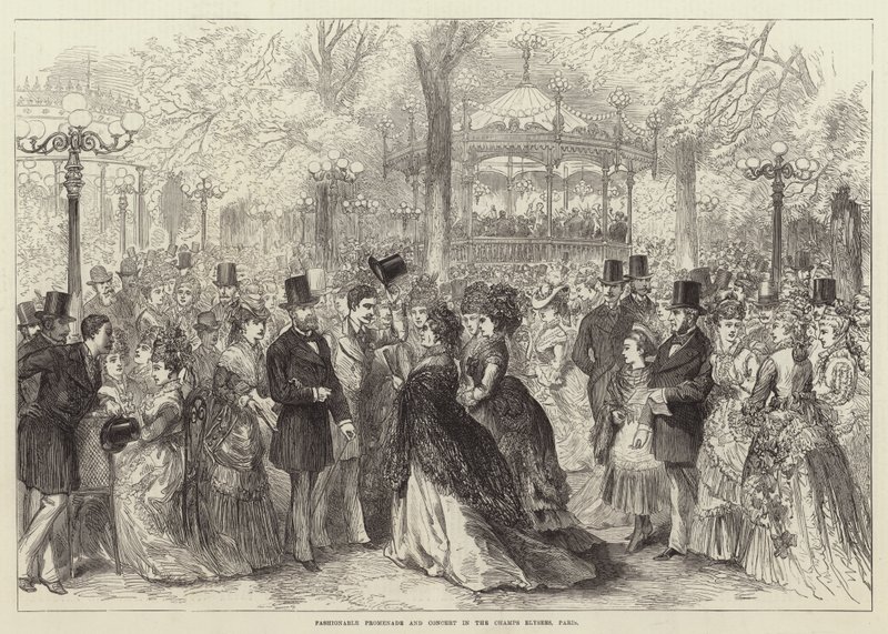 Paseo y Concierto de Moda en los Campos Elíseos, París de English School