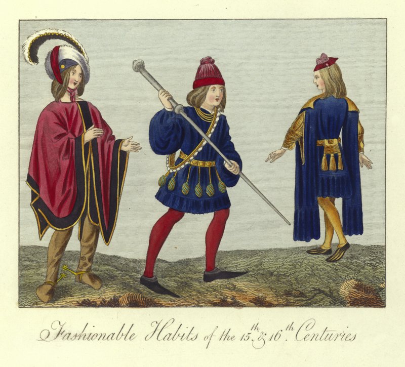 Hábitos de moda de los siglos XV y XVI de English School