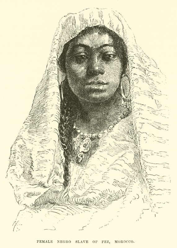 Esclava negra de Fez, Marruecos (grabado) de English School