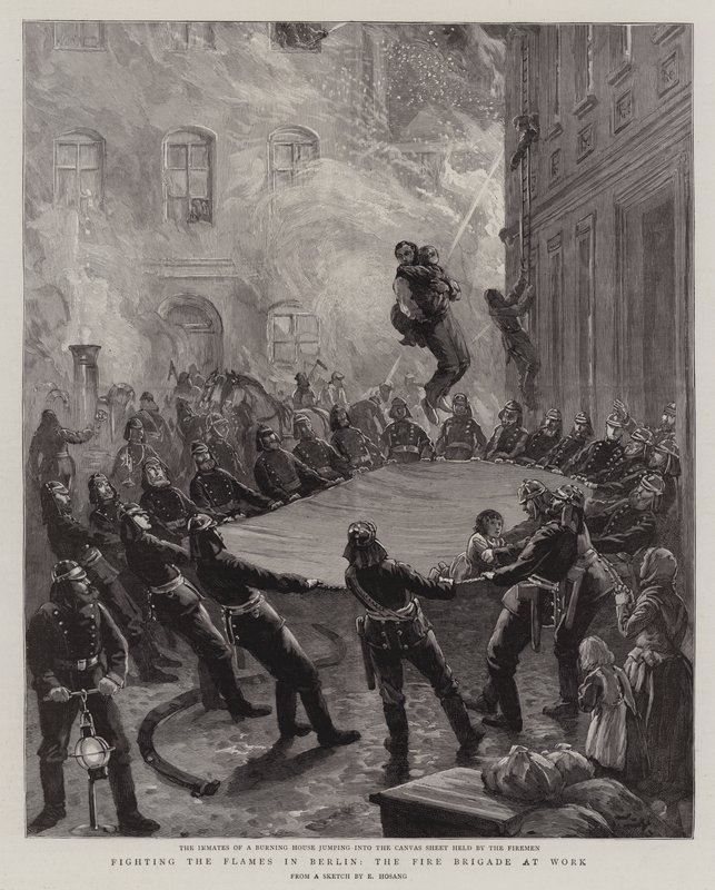Luchando contra las llamas en Berlín, el cuerpo de bomberos en acción de English School