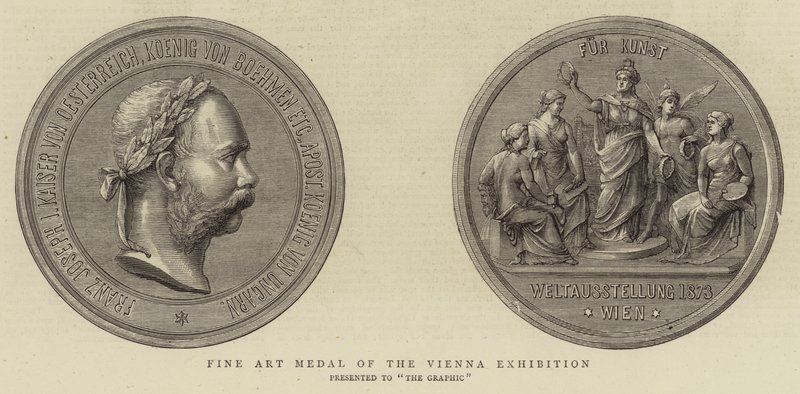 Medalla de Bellas Artes de la Exposición de Viena (grabado) de English School