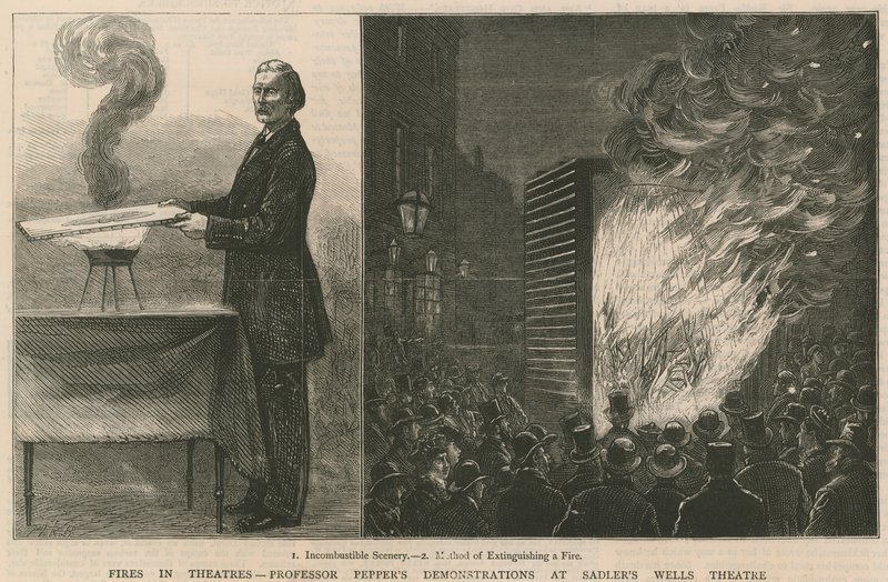 Incendios en teatros: demostraciones del Profesor Pepper en el Teatro Sadlers Wells de English School
