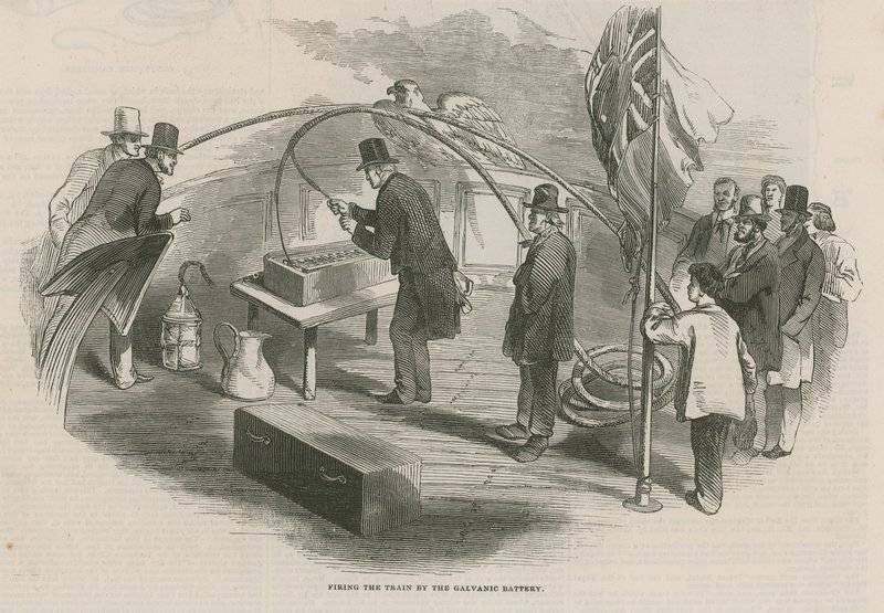 Encendido del tren por la batería galvánica de English School