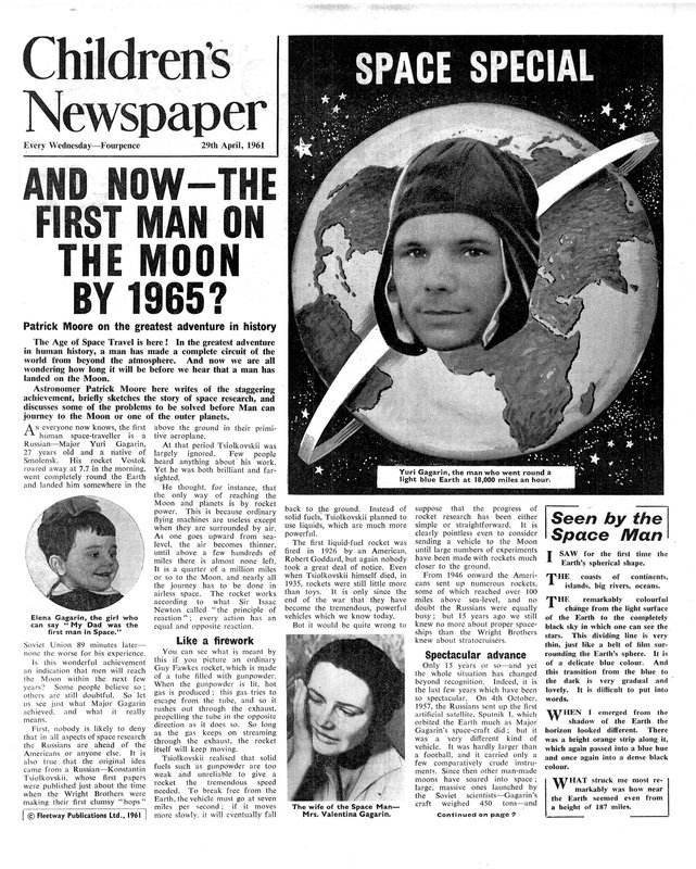 Primer Hombre en la Luna para 1965, portada de 