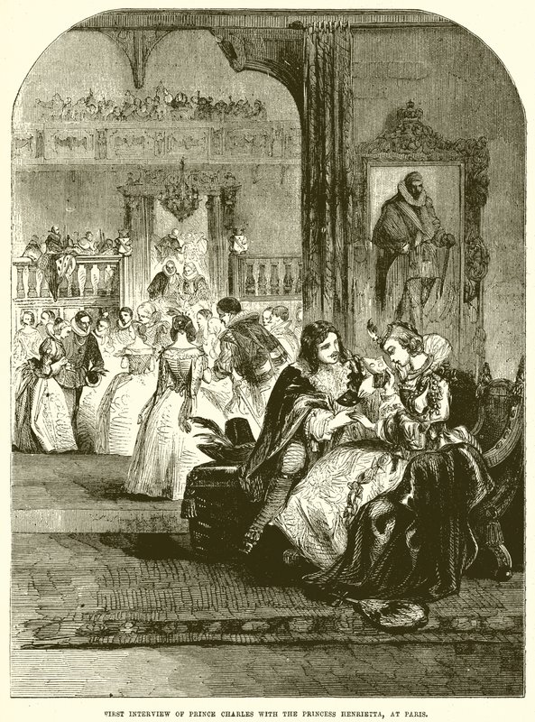 Primer encuentro del príncipe Carlos con la princesa Henrietta, en París de English School