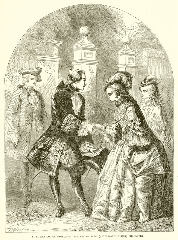Primer encuentro de Jorge III y la princesa (después reina) Carlota de English School