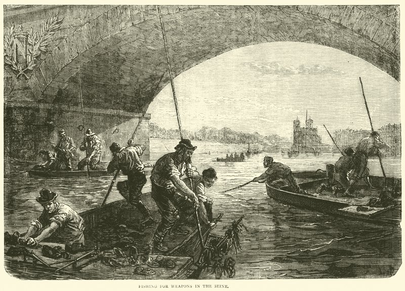 Pescando armas en el Sena, abril 1871 de English School