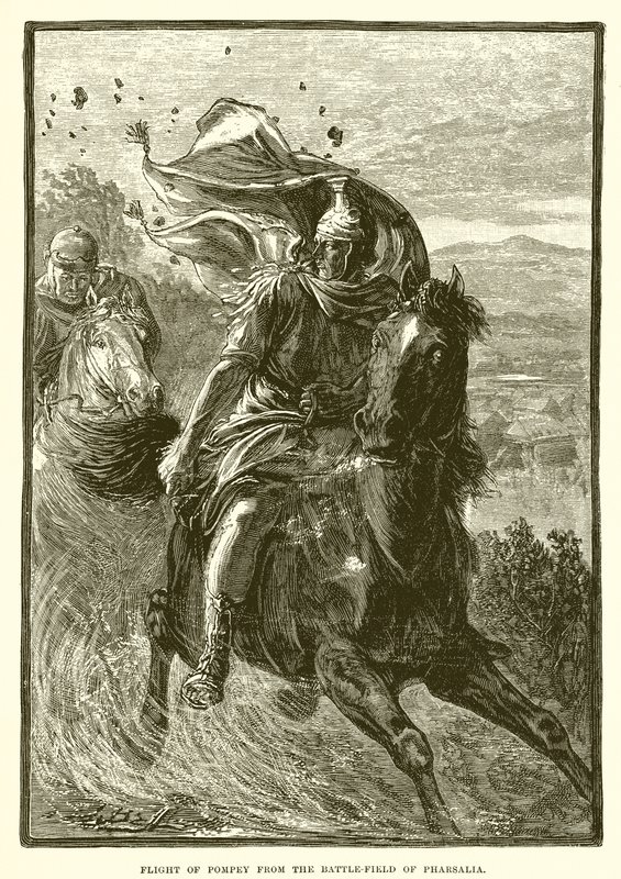Huida de Pompeyo del campo de batalla de Farsalia de English School