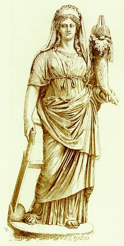 Fortuna, estatua en el Vaticano, ilustración de la Historia de Roma de Victor Duruy, publicada en 1884 de English School