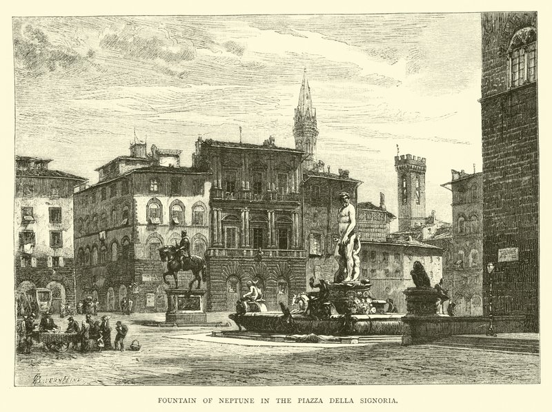 Fuente de Neptuno en la Piazza della Signoria de English School