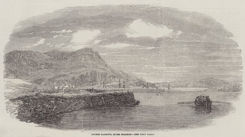 Puerto de Foynes, Río Shannon (grabado) de English School