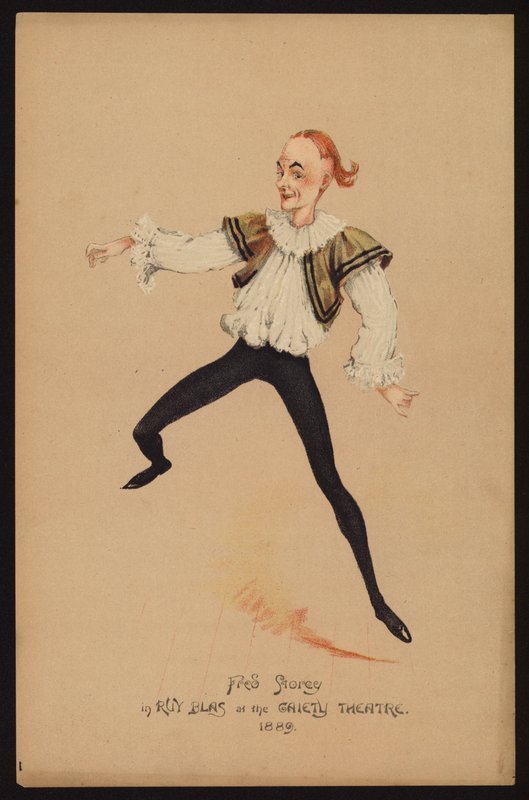 Fred Storey, actor y bailarín inglés (litografia en color) de English School