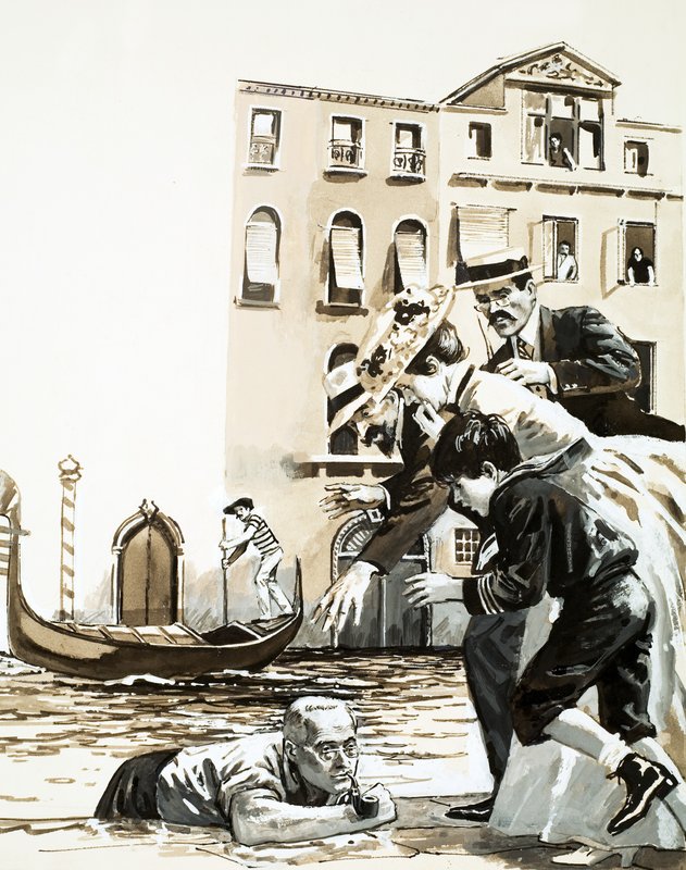Frederick Rolfe sale de un canal en Venecia de English School