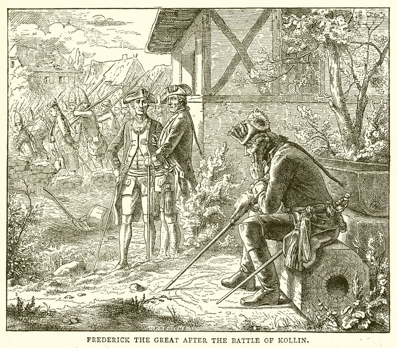 Federico el Grande después de la batalla de Kollin de English School