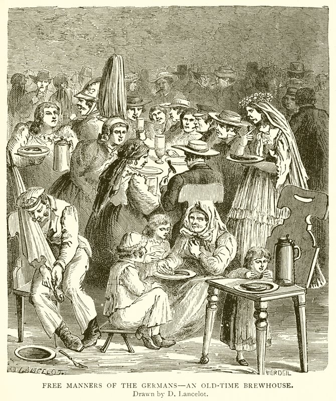 Costumbres libres de los alemanes--Una cervecería de antaño de English School